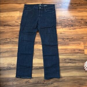 7 For All Mankind Blue Straight Jeans Classic Denim